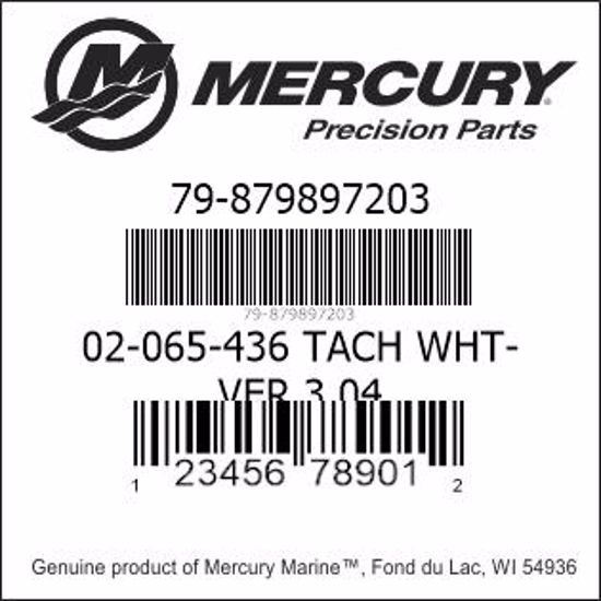 Bar codes for Mercury Marine part number 79-879897203