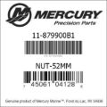 Bar codes for Mercury Marine part number 11-879900B1