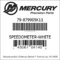 Bar codes for Mercury Marine part number 79-879905K11