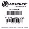 Bar codes for Mercury Marine part number 79-879919K1