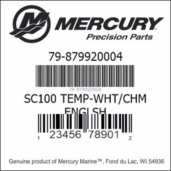 Bar codes for Mercury Marine part number 79-879920004