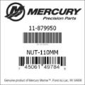 Bar codes for Mercury Marine part number 11-879950