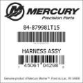 Bar codes for Mercury Marine part number 84-879981T15
