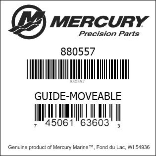 Bar codes for Mercury Marine part number 880557