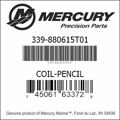 Bar codes for Mercury Marine part number 339-880615T01