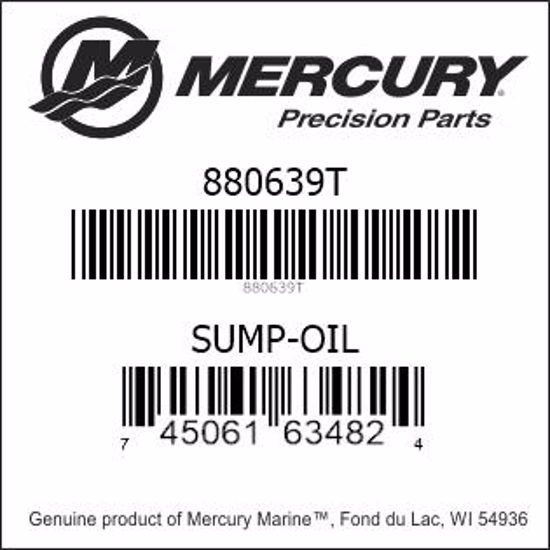 Bar codes for Mercury Marine part number 880639T