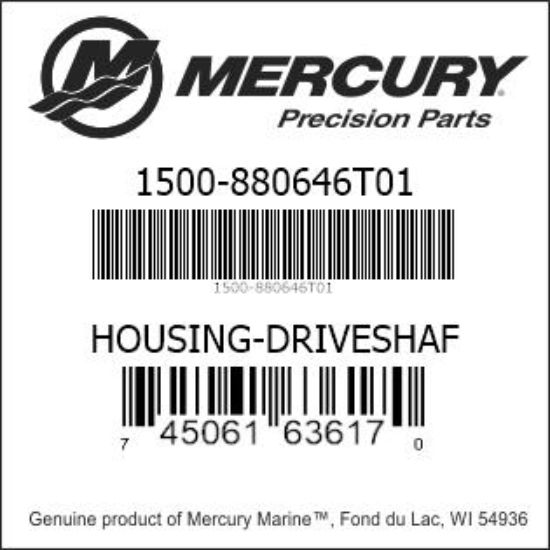 Bar codes for Mercury Marine part number 1500-880646T01
