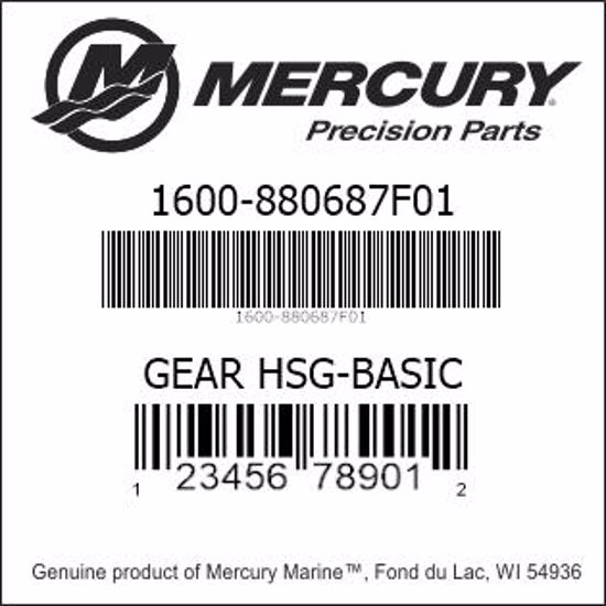 Bar codes for Mercury Marine part number 1600-880687F01