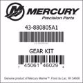 Bar codes for Mercury Marine part number 43-880805A1