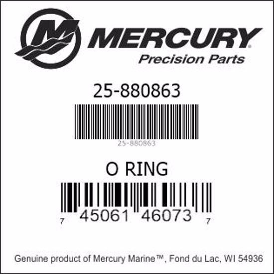 Bar codes for Mercury Marine part number 25-880863
