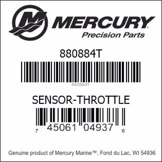 Bar codes for Mercury Marine part number 880884T