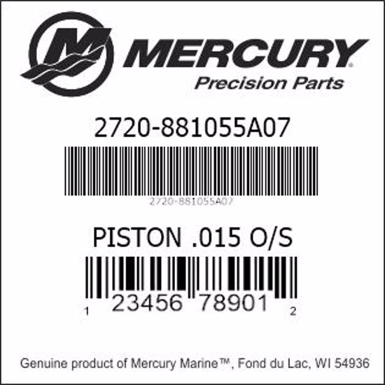 Bar codes for Mercury Marine part number 2720-881055A07
