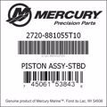 Bar codes for Mercury Marine part number 2720-881055T10