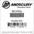 Bar codes for Mercury Marine part number 881150Q1