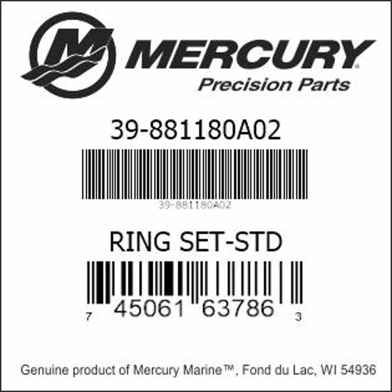 Bar codes for Mercury Marine part number 39-881180A02
