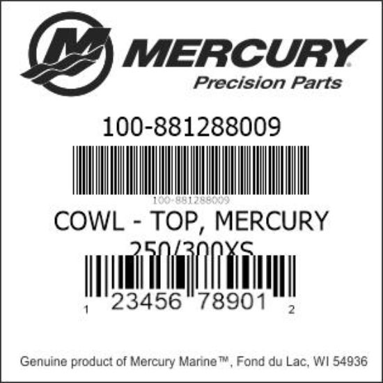 Bar codes for Mercury Marine part number 100-881288009