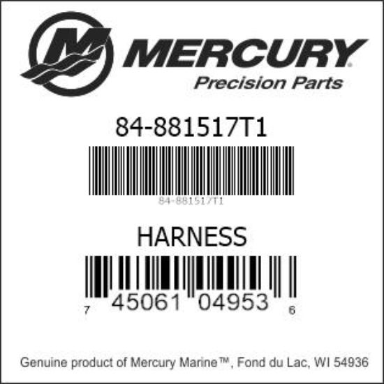 Bar codes for Mercury Marine part number 84-881517T1