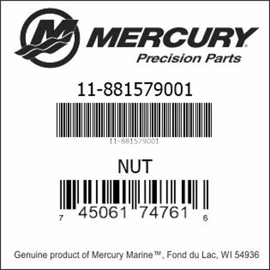 Bar codes for Mercury Marine part number 11-881579001