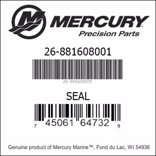 Bar codes for Mercury Marine part number 26-881608001