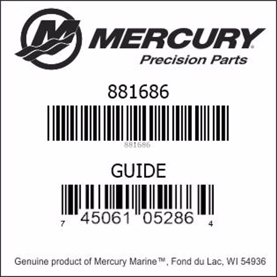 Bar codes for Mercury Marine part number 881686