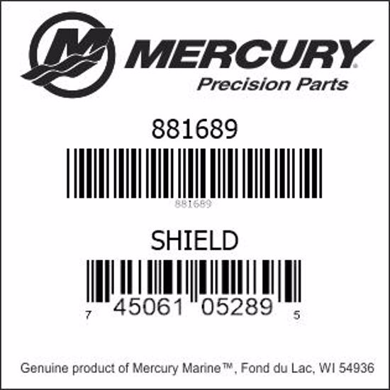 Bar codes for Mercury Marine part number 881689