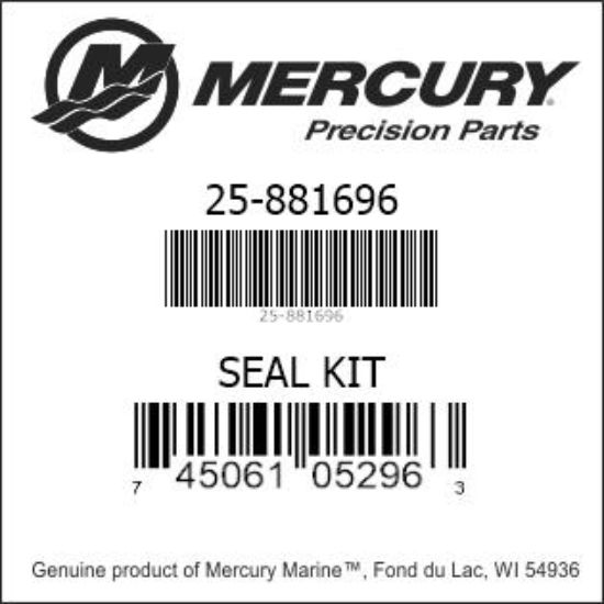 Bar codes for Mercury Marine part number 25-881696