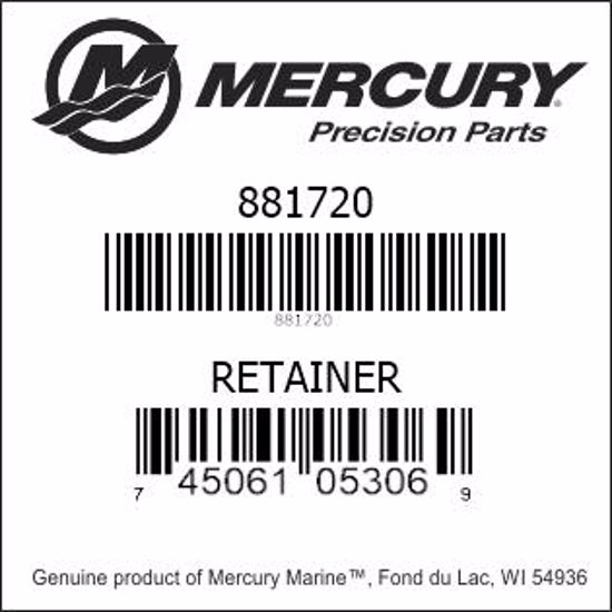 Bar codes for Mercury Marine part number 881720
