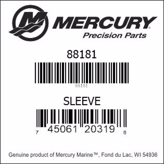 Bar codes for Mercury Marine part number 88181