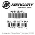 Bar codes for Mercury Marine part number 91-881814A1