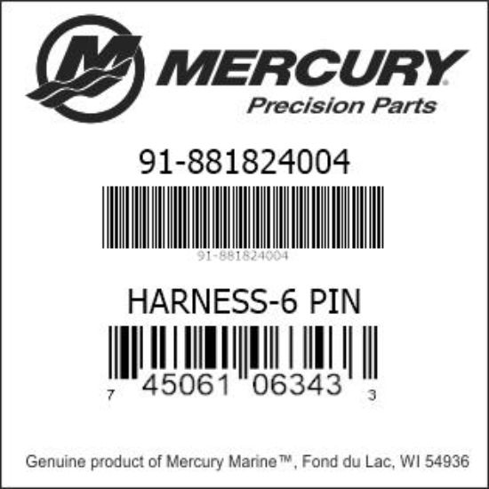 Bar codes for Mercury Marine part number 91-881824004