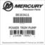 Mercury Marine part number 88183A11 POWER TRIM PUMP Bar codes for Mercury Marine part number 88183A11