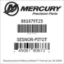Mercury Marine part number 881879T25 SESNOR-PITOT Bar codes for Mercury Marine part number 881879T25