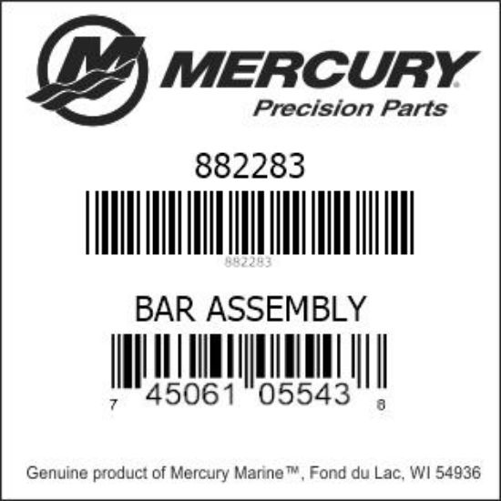Bar codes for Mercury Marine part number 882283