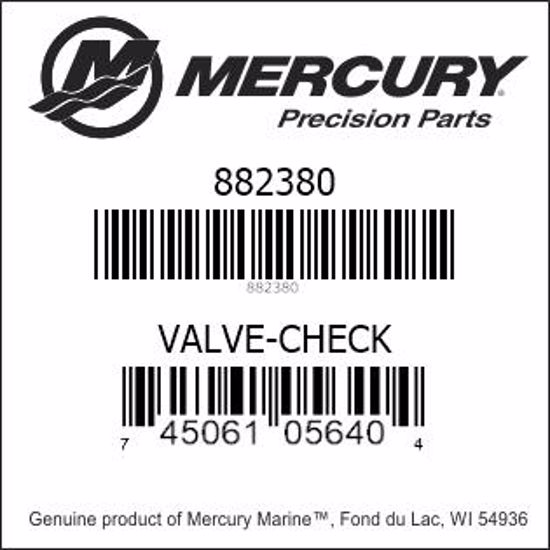 Bar codes for Mercury Marine part number 882380