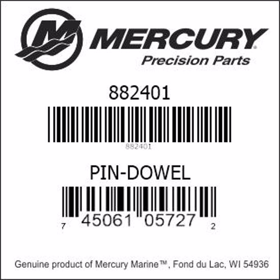 Bar codes for Mercury Marine part number 882401