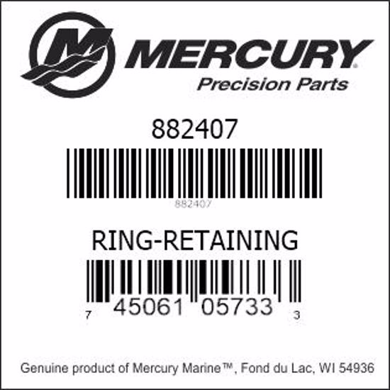 Bar codes for Mercury Marine part number 882407