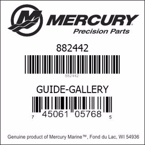 Bar codes for Mercury Marine part number 882442