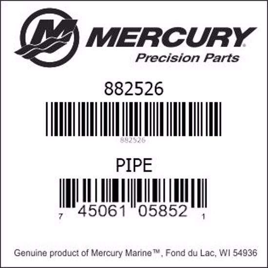 Bar codes for Mercury Marine part number 882526