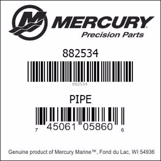 Bar codes for Mercury Marine part number 882534