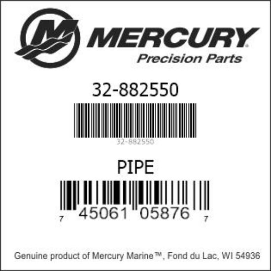 Bar codes for Mercury Marine part number 32-882550
