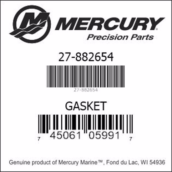 Bar codes for Mercury Marine part number 27-882654