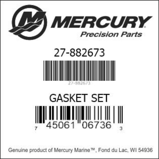 Bar codes for Mercury Marine part number 27-882673