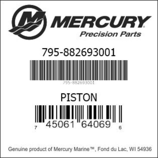 Bar codes for Mercury Marine part number 795-882693001