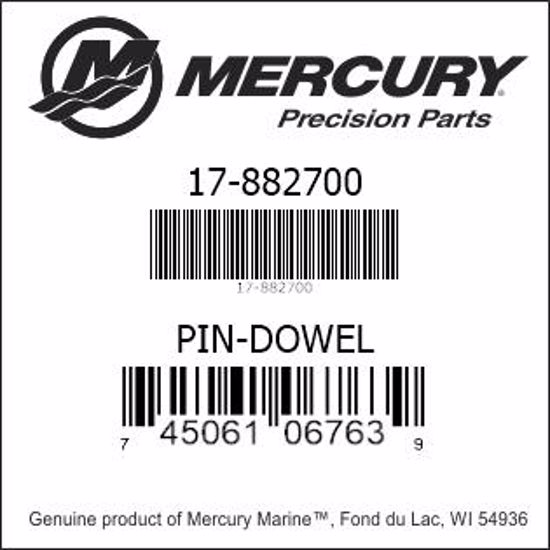 Bar codes for Mercury Marine part number 17-882700