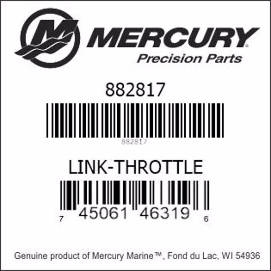 Bar codes for Mercury Marine part number 882817