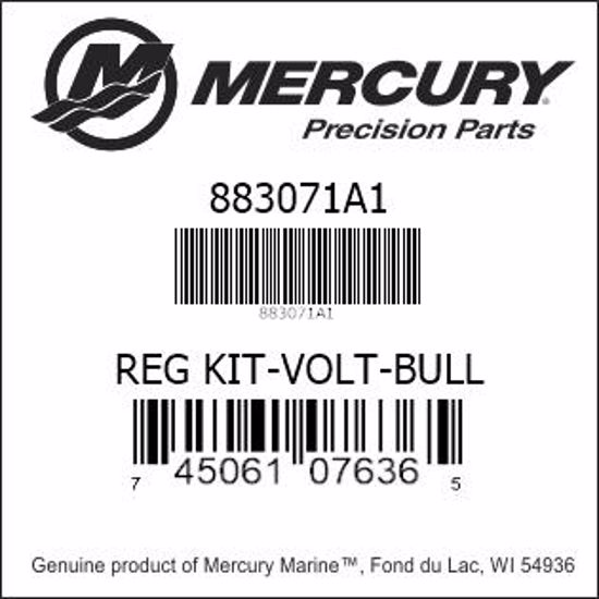 Bar codes for Mercury Marine part number 883071A1