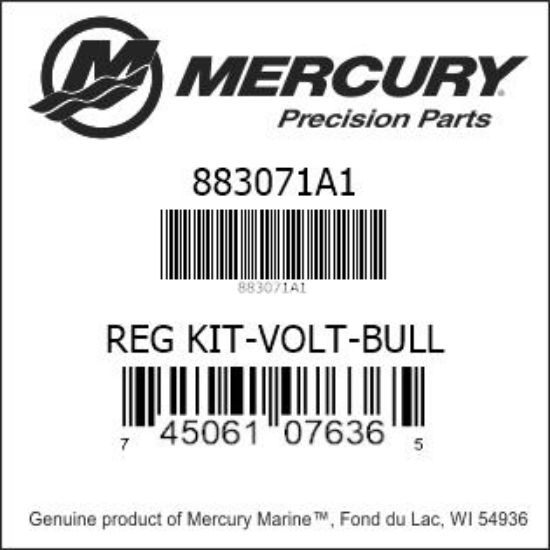 Bar codes for Mercury Marine part number 883071A1