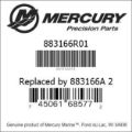 Bar codes for Mercury Marine part number 883166R01