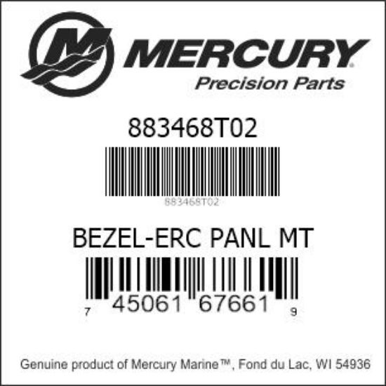 Bar codes for Mercury Marine part number 883468T02