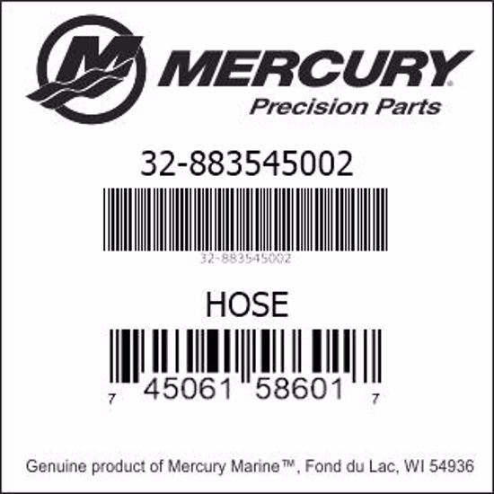 Bar codes for Mercury Marine part number 32-883545002